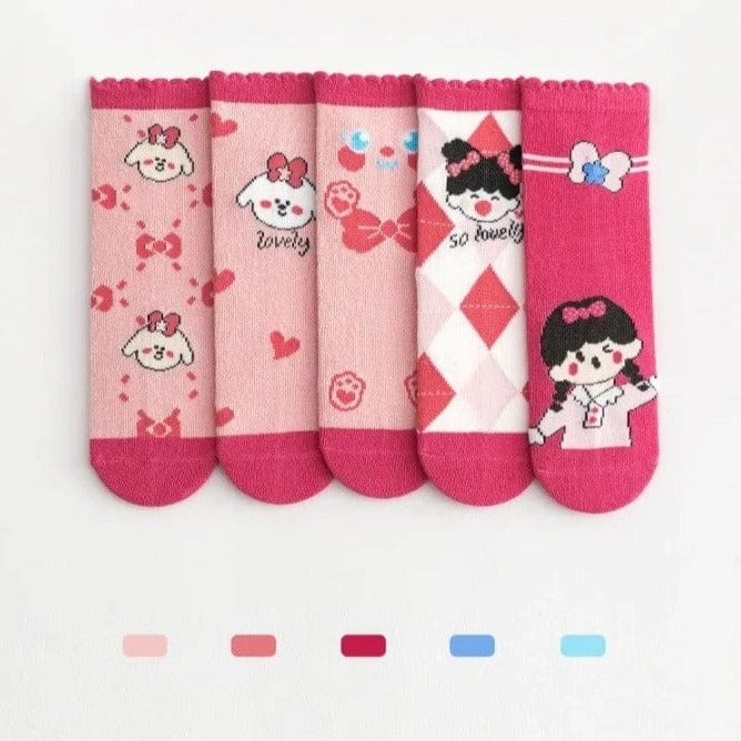 MySocks Chaussettes Fille Rose / 20-23 Chaussettes Enfants Fantaisies