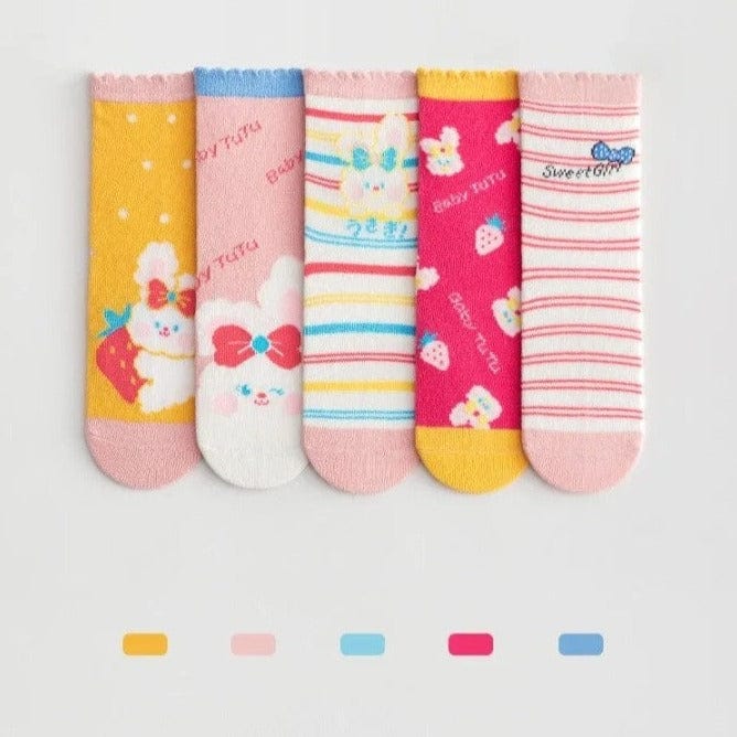 MySocks Chaussettes Lapin Mignon / 20-23 Chaussettes Enfants Fantaisies