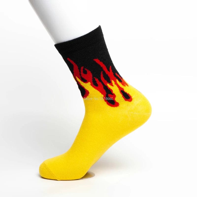 MySocks Chaussettes Jaune / 35-42 Chaussettes Flammes