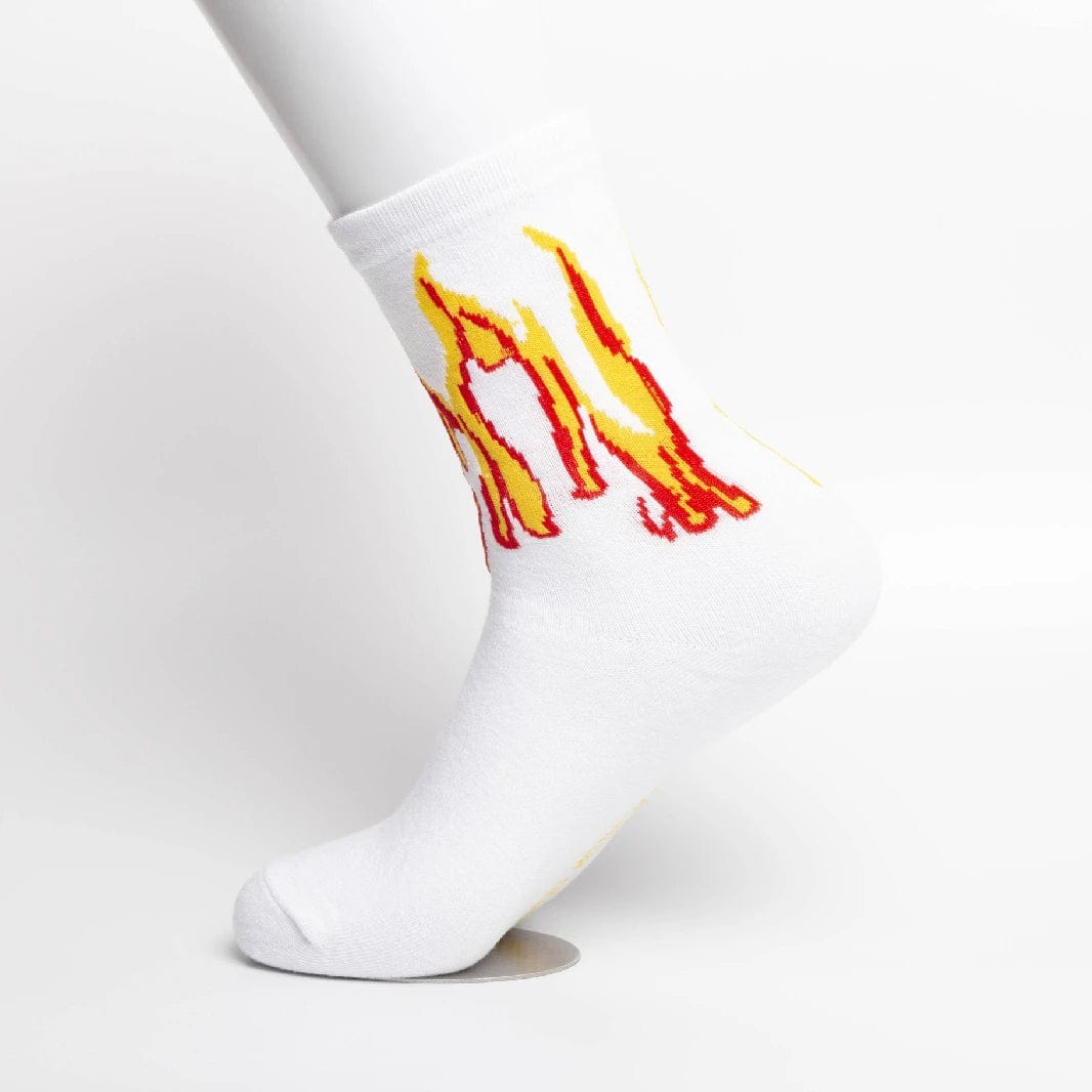 MySocks Chaussettes Blanc / 35-42 Chaussettes Flammes