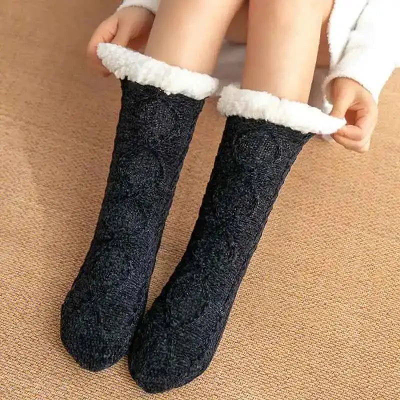 MySocks Chaussettes Noir / 36-42 Chaussettes Fourrées Femme