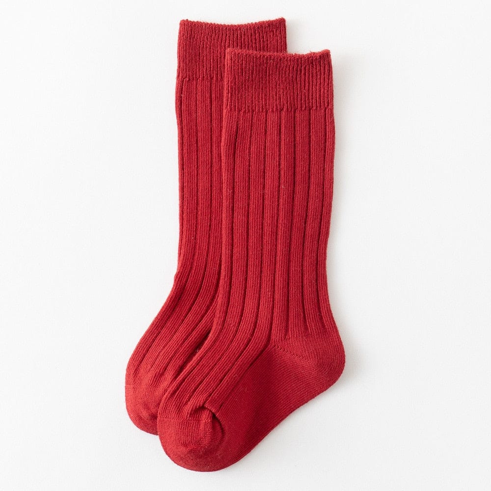 MySocks Chaussettes Rouge / 0 à 1 an Chaussettes Hautes Bébé