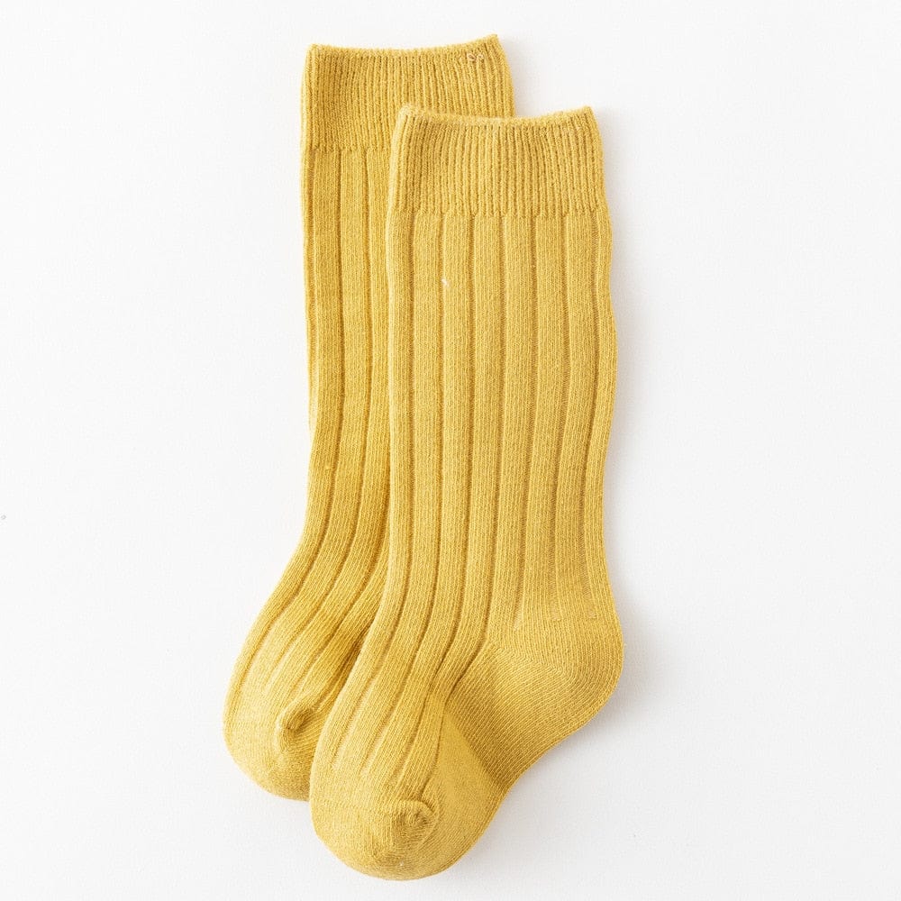 MySocks Chaussettes Jaune / 0 à 1 an Chaussettes Hautes Bébé