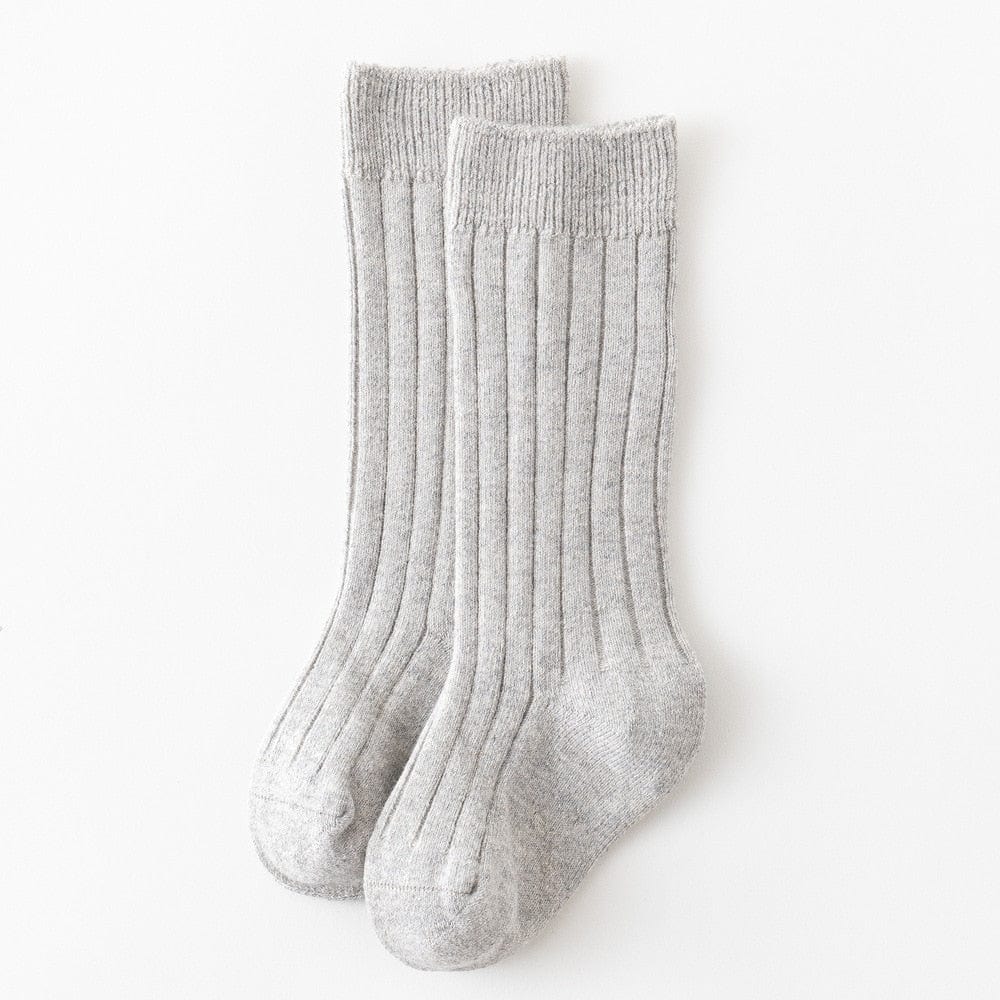 MySocks Chaussettes Gris / 0 à 1 an Chaussettes Hautes Bébé