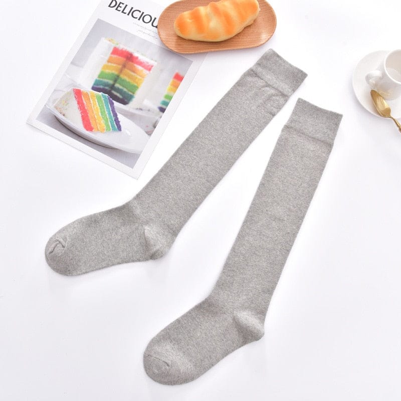 MySocks Chaussettes Gris / Unique Chaussettes Hautes Fille