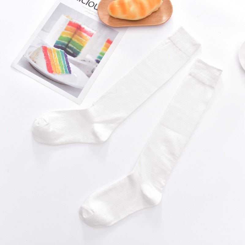 MySocks Chaussettes Blanc / Unique Chaussettes Hautes Fille