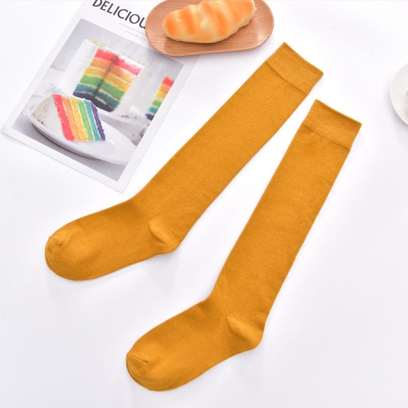 MySocks Chaussettes Jaune / Unique Chaussettes Hautes Fille