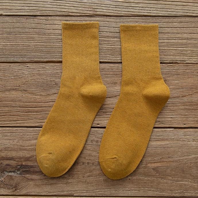 MySocks Chaussettes Jaune / Unique Chaussettes Homme Coton