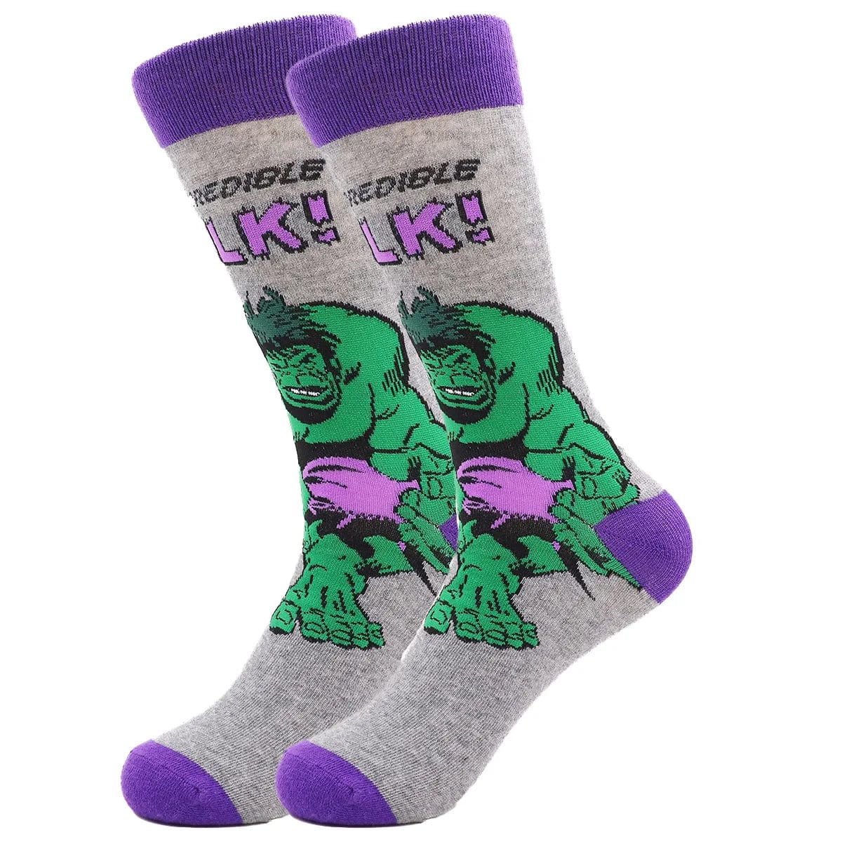 MySocks Chaussettes Gris & Violet / Unique Chaussettes Hulk