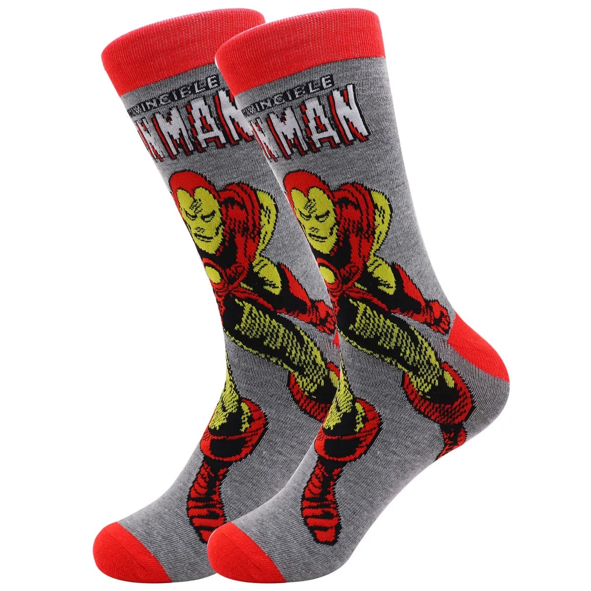 MySocks Chaussettes Gris & Rouge / Unique Chaussettes Iron Man