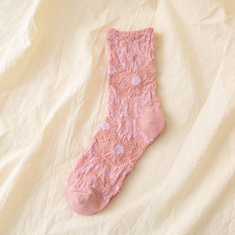 MySocks Chaussettes Rose / 37-39 Chaussettes Japonaises Harajuku