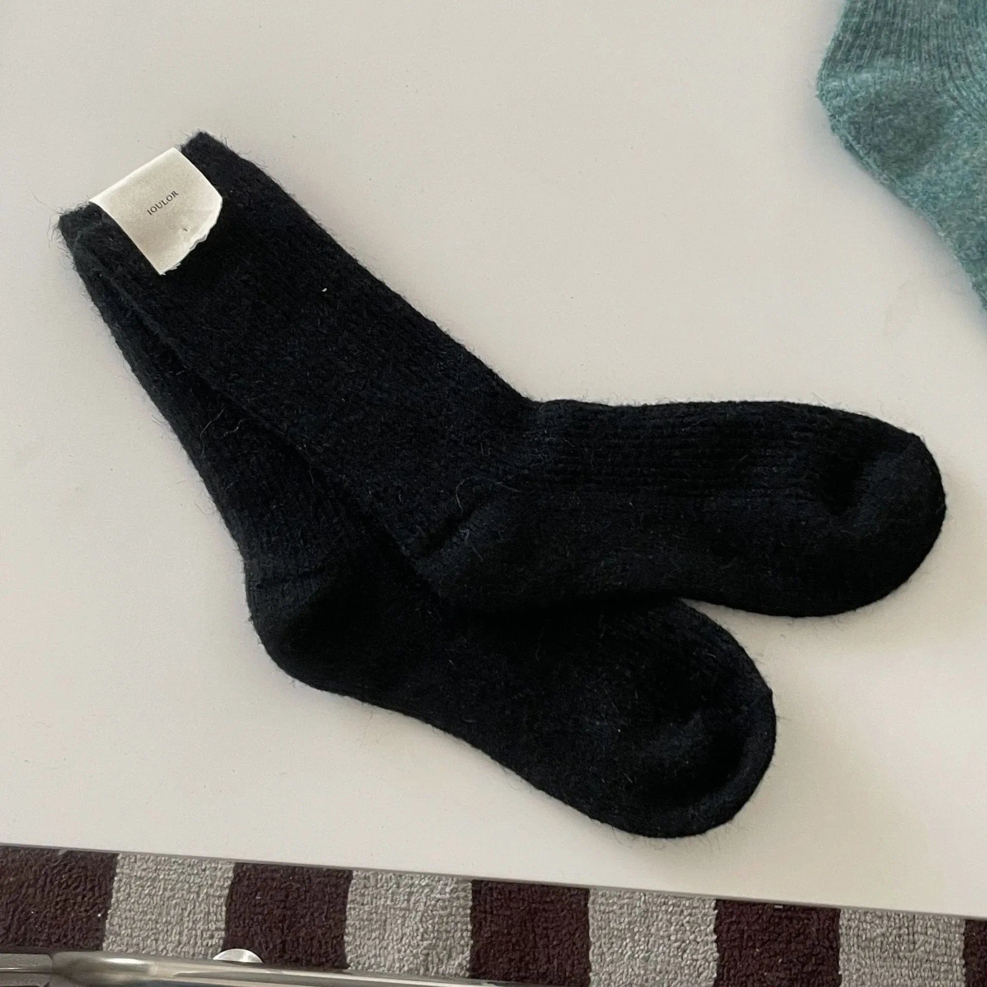 MySocks Chaussettes Noir / 34-39 Chaussettes Laine Mérinos Femme