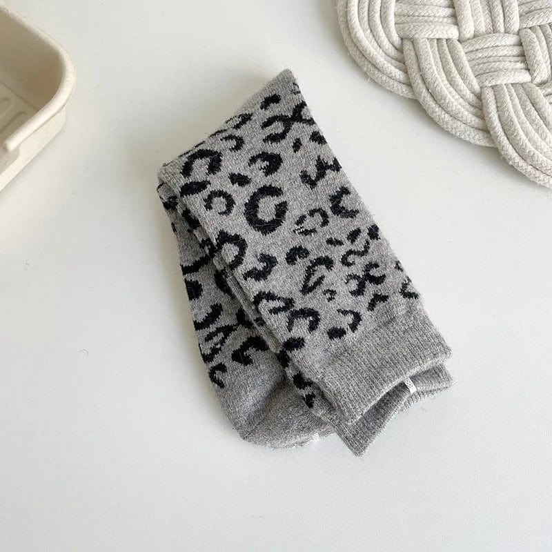 MySocks Chaussettes Gris Clair / 35-41 Chaussettes Léopard