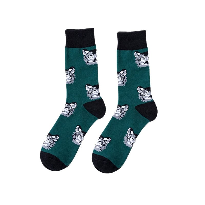 MySocks Chaussettes Vert / 35-42 Chaussettes Loup