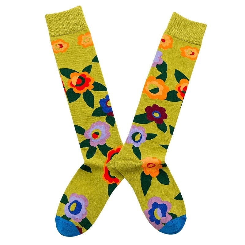 MySocks Chaussettes Fleurs / 35-42 Chaussettes Mi-bas Fantaisie