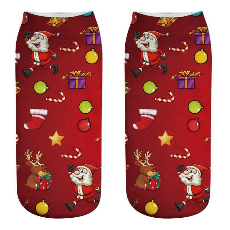 MySocks Chaussettes Rouge / Unique Chaussettes Motif Noël