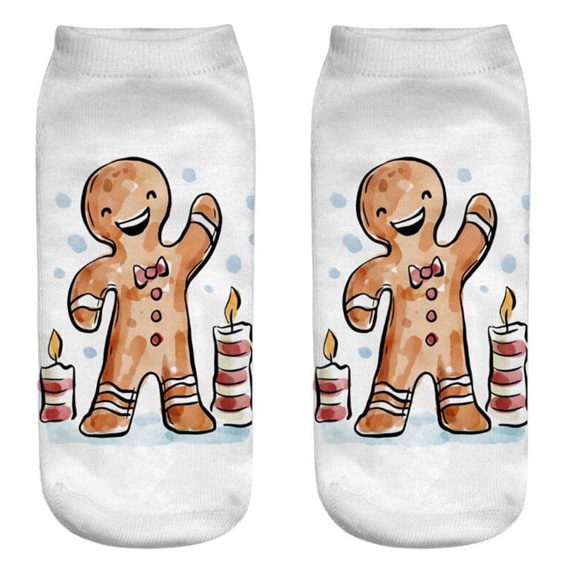 MySocks Chaussettes Blanc / Unique Chaussettes Motif Noël