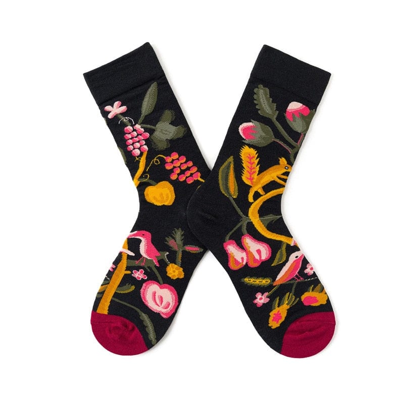 MySocks Chaussettes Noir / Végétation & Fruits / Unique Chaussettes Nature