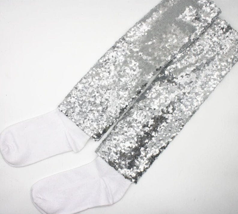 MySocks Chaussettes Argent / 30 cm Chaussettes Paillettes Michael Jackson