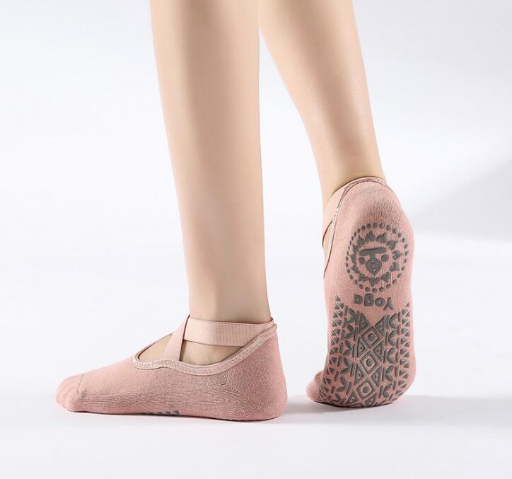 MySocks Chaussettes Rose / 1 Paire / 35-40 Chaussettes Pilates Antidérapantes