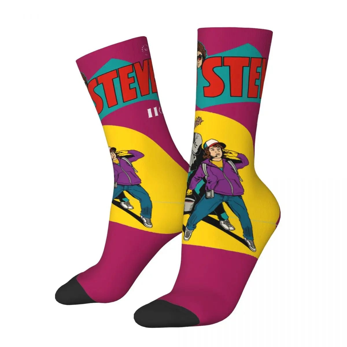 MySocks Chaussettes Violet & Jaune / Unique Chaussettes Stranger Things