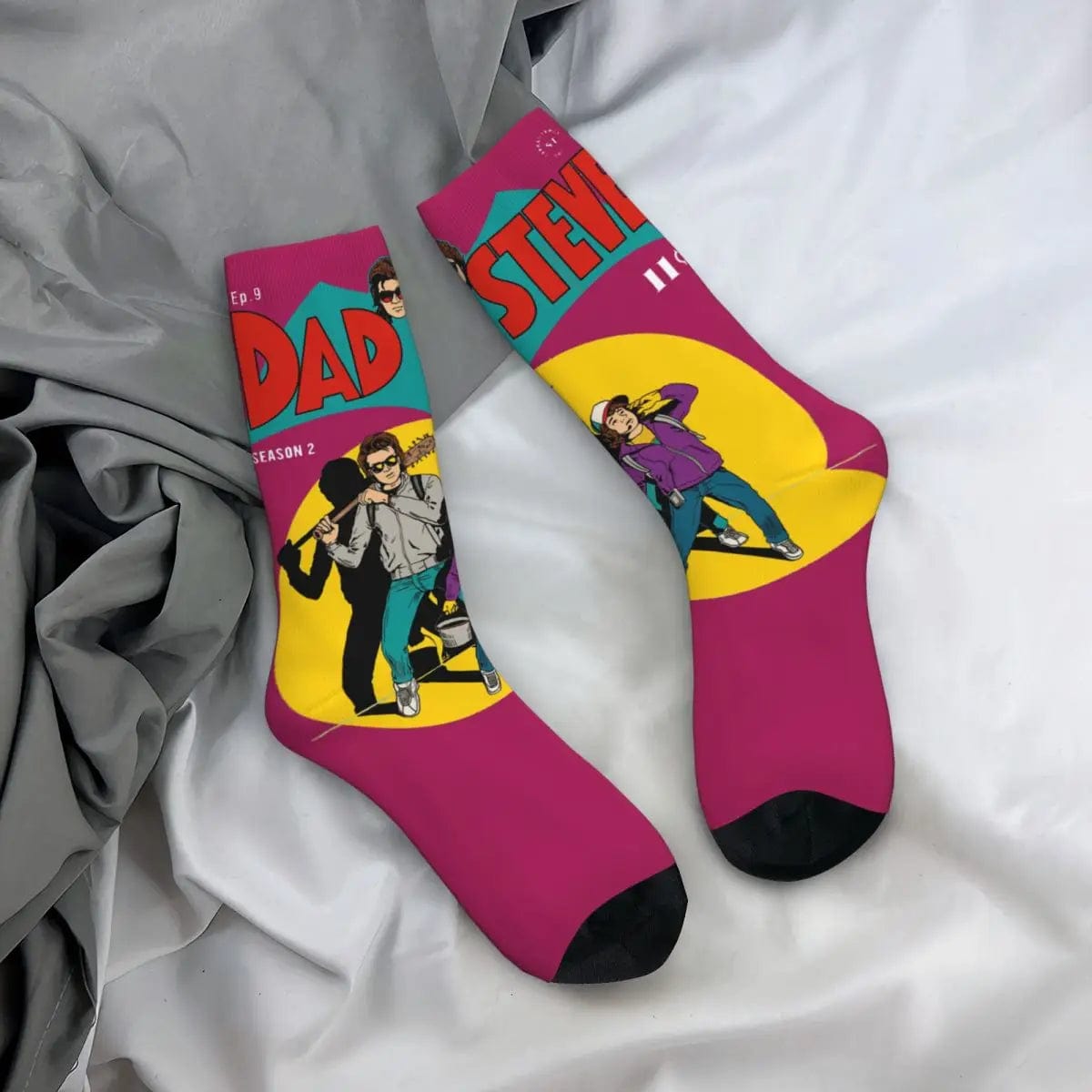 MySocks Chaussettes Violet & Jaune / Unique Chaussettes Stranger Things