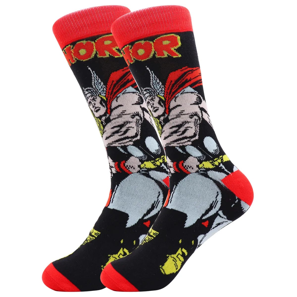 MySocks Chaussettes Noir & Rouge / Unique Chaussettes Thor