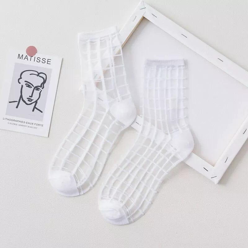 MySocks Chaussettes Blanc / 35-39 Chaussettes Transparentes