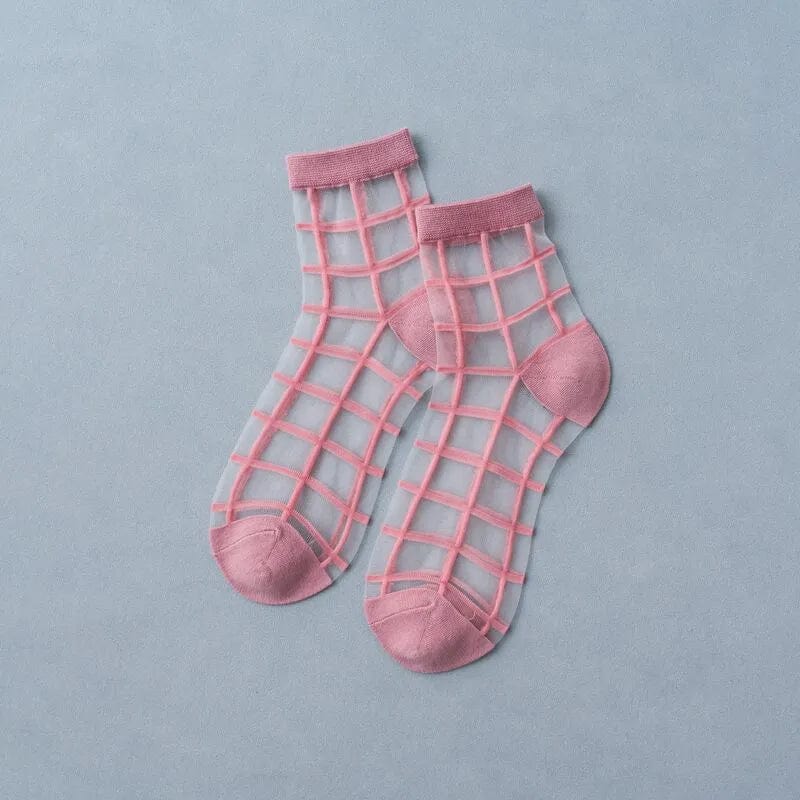 MySocks Chaussettes Rose / 35-39 Chaussettes Transparentes