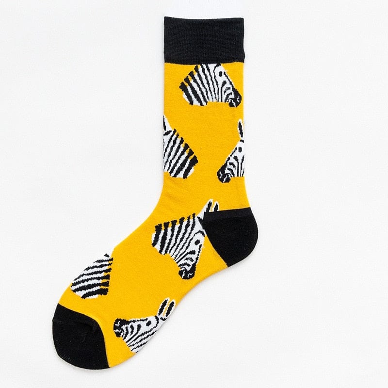 MySocks Chaussettes Jaune & Noir / Zèbre / Unique Chaussettes Zèbre