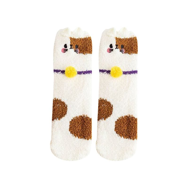 MySocks Chaussettes Marron / 36-40 Chausson Chaussette Chat