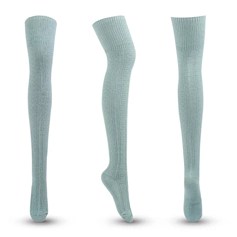 MySocks Chaussettes Bleu Clair / Unique Cuissarde Chaussette Femme