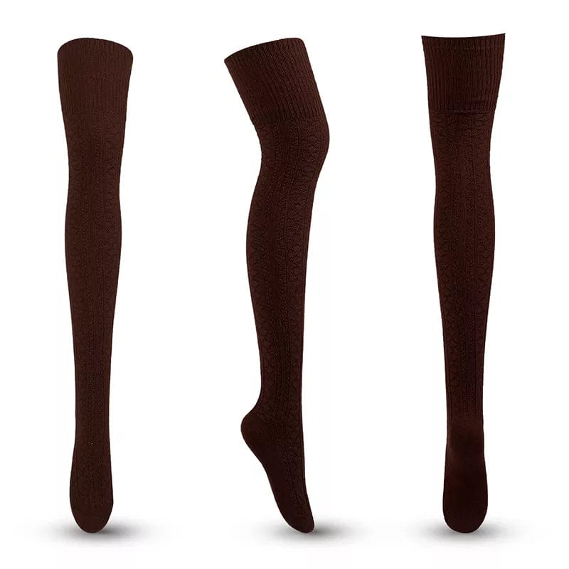 MySocks Chaussettes Marron / Unique Cuissarde Chaussette Femme