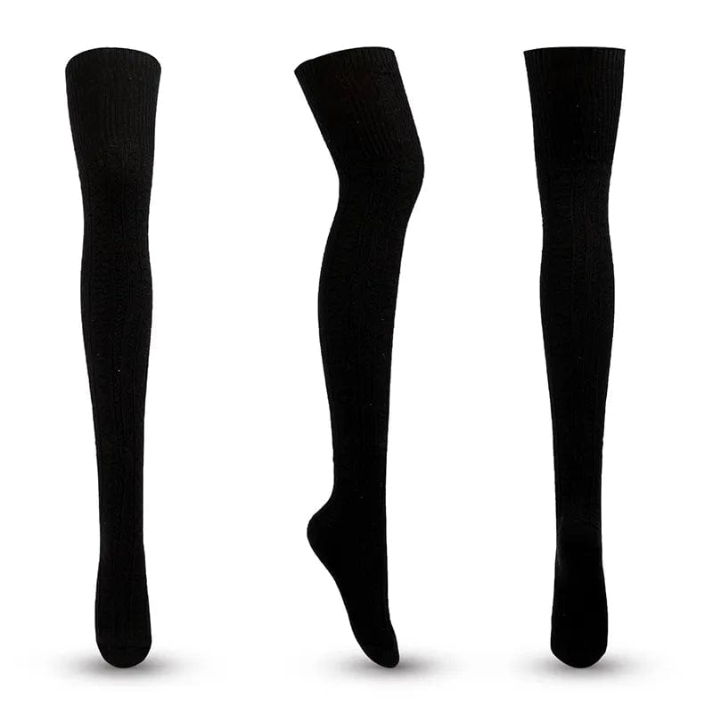 MySocks Chaussettes Noir / Unique Cuissarde Chaussette Femme