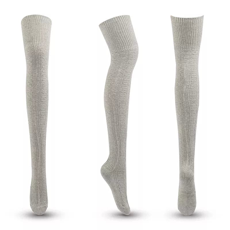 MySocks Chaussettes Gris / Unique Cuissarde Chaussette Femme