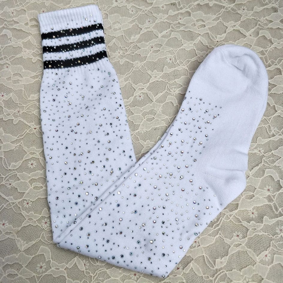 MySocks Chaussettes Blanc / Unique Cuissarde Chaussette Paillette