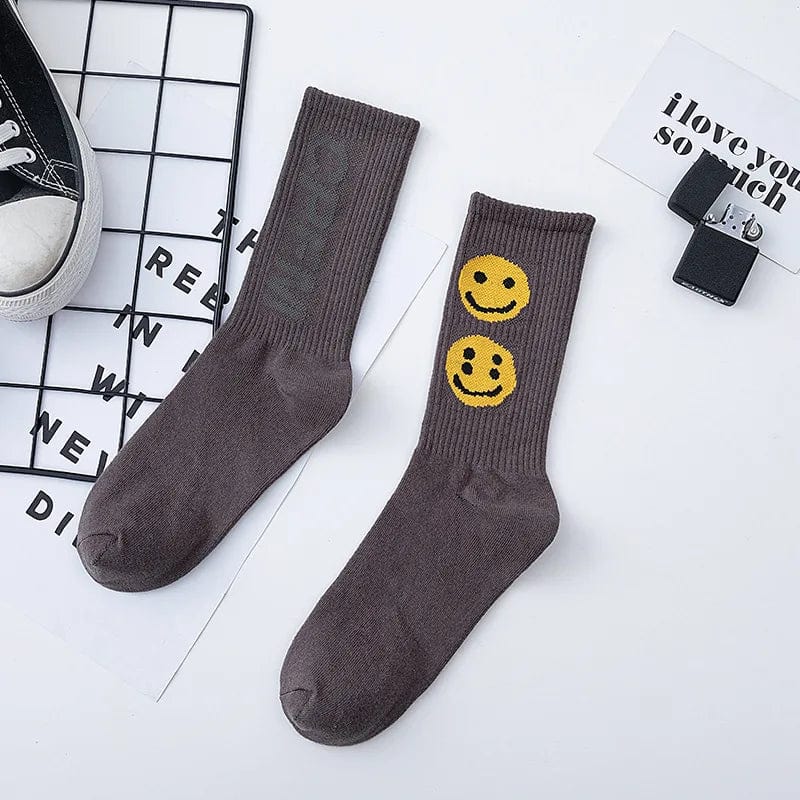 MySocks Chaussettes Gris / 35-43 Emoji Chaussette