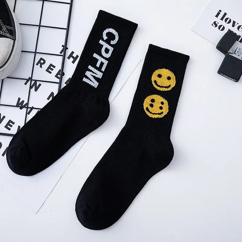 MySocks Chaussettes Noir / 35-43 Emoji Chaussette