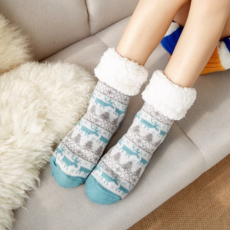 MySocks Chaussettes Bleu Clair / Unique Grosse Chaussettes De Noël Femme